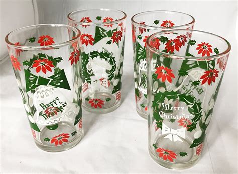 vintage christmas drinking glasses|unique vintage drinking glasses.